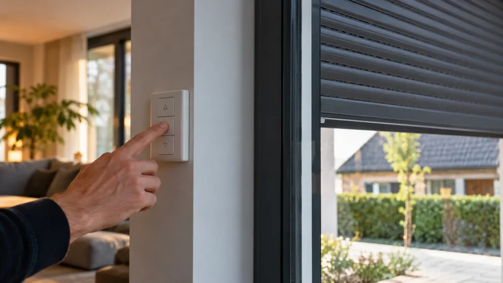 Rolluik elektrisch maken: schakelaar aan de muur om het rolluik te bedienen